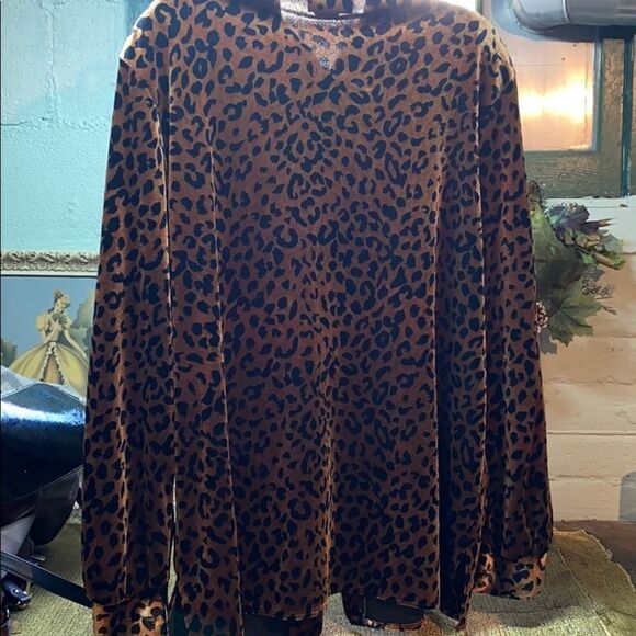 Vtg Apparenza Blouse large Cheetah print VTG - Picture 4 of 5
